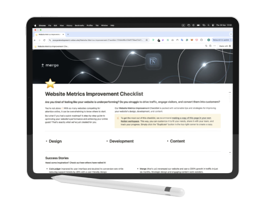Website Metrics Improvement Checklist